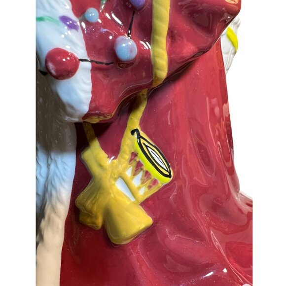 SPODE "Christmas Tree" Santa Handpainted Ceramic COOKIE JAR Holiday 10.75" tall - Picture 11 of 16